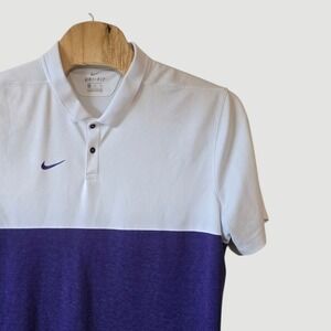 Nike Dri-FIT Polo Shirt 3XL Purple White Color Block Golf Athletic‎
